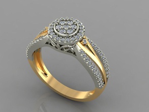 3d impresión anillo modelo 59 joyería joya platino Boda oro colgante pendiente brillante diamante compromiso arete 3d print model - Mito3D
