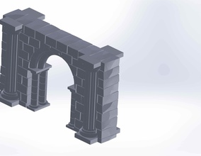 Impressão 3d do cenário gótico de design paisagem jogos-brinquedos jogo acessório dungeon arquitetura coluna parede pilar jogos brinquedos os acessórios 3d print model - Mito3D