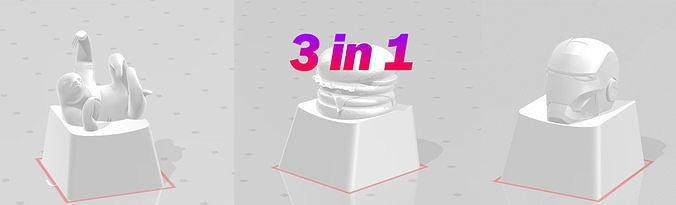 3d Yazdır Ayarlamak 3 1 Demir kafa Hamburger tembellik kağıt yeni satış uzay gemisi bilimkurgu Ejderha anime kafatası kask gemi Uzay kadın robot Sanat 3d print model - Mito3D