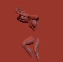 3d impressão parede escultura arte estátua figura corpo esculturas 3d print model - Mito3D