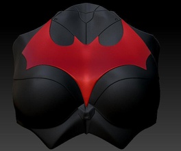 batgirl truhe teller weiblich rüstung batman druckbar boobplate cosplay 3d drucken joker schläger brustpanzer hinaus rotkäppchen nachtschwinge mädchen spiele spielzeuge 3d print model - Mito3D