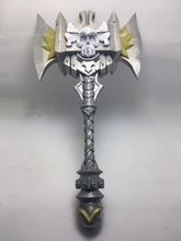 3d printable battle axe skull in middle weapon melee bladed cutting steel iron sword knight armor ax hammer blade war armour crusader warrior hobby diy hand tools 3d print model - Mito3D