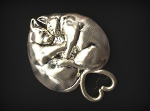 3d imprimable chat pendentif modèle d'impression bijoux cat d'argent collier animal de la mode cadeau présent mariage joyau beauté livre sterling sculpté pendentifs 3d print model - Mito3D