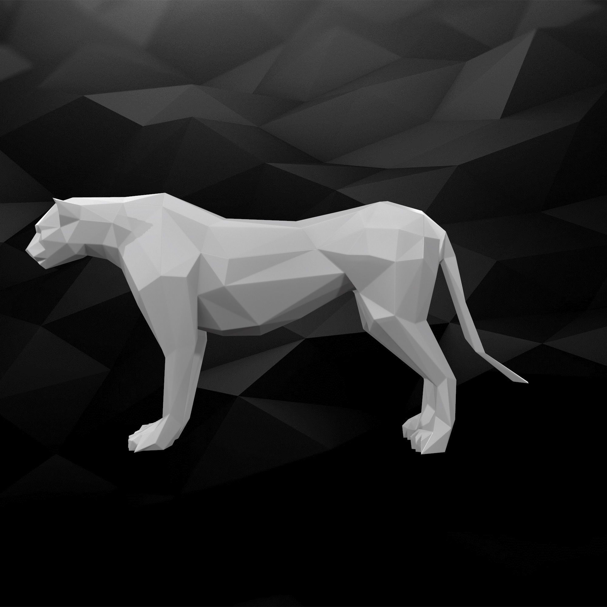 3d yazdırılabilir cheetah modeli sanat <url> 3dprintable model hayvan yaratık doğa lowpoly dekorasyon minimalist heykeller 3D print model - Mito3D
