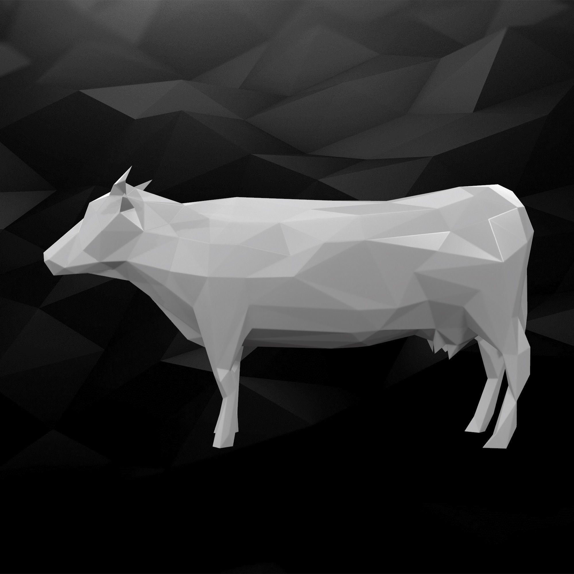 3d yazdırılabilir inek modeli sanat <url> 3dprintable model hayvan yaratık doğa lowpoly dekorasyon minimalist heykeller 3D print model - Mito3D