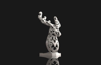 3d printable deer print model art animal sculpture nature decoration statue statuette deco bust modern design figure zbrush 3dprintable mammal printing horn sculptures 3d print model - Mito3D
