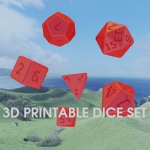3d imprimível dados conjunto dnd geométrico d6 d4 d10 d8 d12 d20 cubo sorte jogar chance triângulo lista jogos números poliedro brinquedos 3d print model - Mito3D
