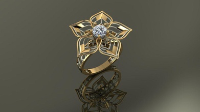 3d printable engagement ring print 14k 18k shiny fashion beauty jewelry jewel flower stl gems sterling shining obj luxury diamond gold silver rings 3d print model - Mito3D