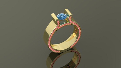 3d printable engagement ring fashion gold 14k 18k 3dring rings shiny print cnc jewelry diamond silver sterling shine jewel engagem obj 3d print model - Mito3D