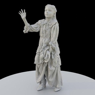 3d printable figure young girl doll 3dprintable printing sculpture woman dress standing child sculptures statue art character 3d print model - Mito3D
