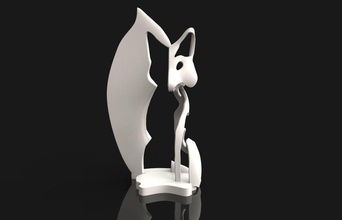 3d printable fox art sculpture statue deco design modern abstract zbrush printing print symbol animal sculptures 3d print model - Mito3D