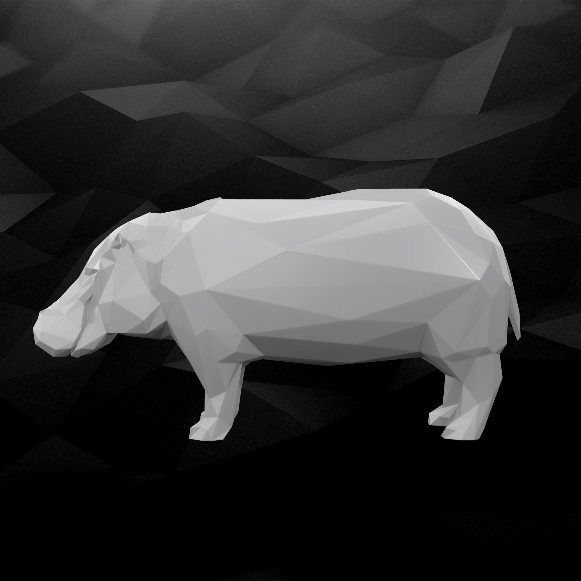 3d imprimível hipopótamo modelo 3dprint 3dprintable animal criatura natureza pobre decoração minimalista arte esculturas 3D print model - Mito3D