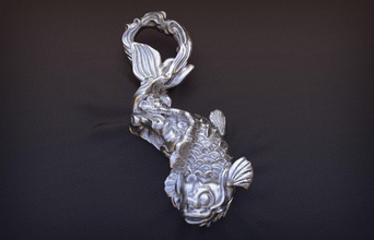 3d imprimable koi carpe pendentif poisson japon nature japonais rivière asiatique lac l'eau mer chine chinois oriental bijoux bijou mode beauté pendentifs original conception 3d print model - Mito3D