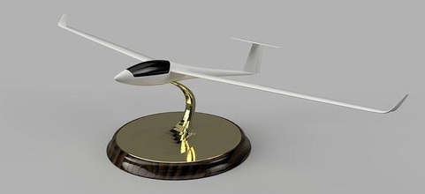 3d printable ls-10 mini glider plane stand sailplane art object printing airplane glide gliding jet hang hanging hobby diy 3d print model - Mito3D