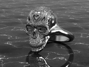 3d printable model mask gold art silver ring skull jewelry rings 3d print model - Mito3D