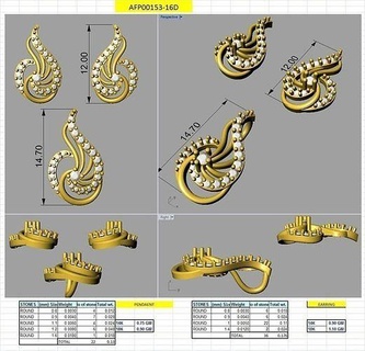 3d printable model jewelry gold printable earrings pendant wedding jewellery fashion beauty engagement solitaire main designs bridal jewelry antique jewelry fashion jewelry engagement jewelry unique simple jewellery sets women ladies girls 3dm stl pendants  3d print model - Mito3D