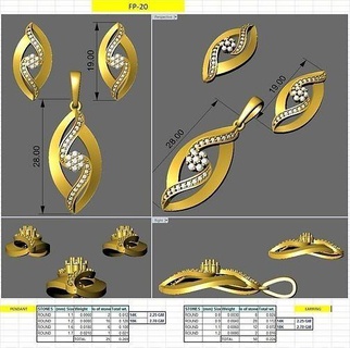 3d printable model file earring pendent set jewelry gold printable earrings pendant wedding jewellery fashion beauty engagement solitaire antique 14k white yellow rose pink silver sterling 925 simple  3d print model - Mito3D