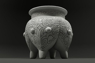 3d stampabile modello taotie quadrupede nave arte ceramica statua vaso culturale reliquie bronzo casalinghi antico Cina Stampa artefatto sculture 3d print model - Mito3D