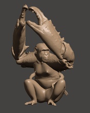 3d imprimible mutante cangrejo mono arte zoo extraterrestre selva animal salvaje loco primate crustáceo chimpancé remezclar triturar impresión divertido naturaleza esculturas 3d print model - Mito3D