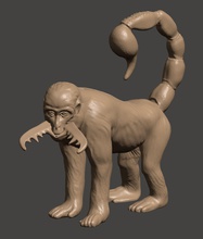 3d imprimible mutante escorpión mono arte primate selva veneno triturar extraterrestre juguete rompecabezas monitor insecto siniestro animal naturaleza criatura monstruo esculturas 3d print model - Mito3D