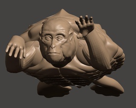 3d stampabile tartaruga mutante scimmia art la giungla alien flipper natura rettile mashup stampa creatura giocattolo di puzzle giochi per bambini oceano primate umana sculture 3d print model - Mito3D