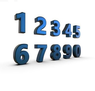 3d stampabile numeri font brillante plastica blu numero simbolo piazza cartello moderno codice elegante modello formazione scolastica arte impostato vari Modelli Stampa gioielleria passatempo Fai 3d print model - Mito3D