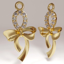 3d printable ribbon bow pendant jewelry precious gift platinum jewel necklace charm print earrings pendants knot gem fashion appeal silver diamond ring 3d print model - Mito3D