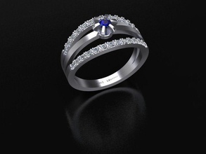 3d printable ring diamonds stones 3djewelry 3dmodeling brilliant diamond emerald gem gemstone jewel jewellery jewelry platinum rings ruby sapphire wedding luxury carat 3d print model - Mito3D