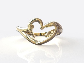 3d printable ring heart love jewelry silver gold fashion beauty jewellery engagement women valentine jewel lady woman rings original design 3d print model - Mito3D