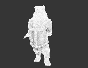 3d-druckbare Skulptur bear worker uniform Kunst ein statue Abbildung Körper Skulpturen 3d print model - Mito3D