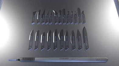 3d printable surgical blades science steel cutlery design houseware chrome biology 3d print model - Mito3D