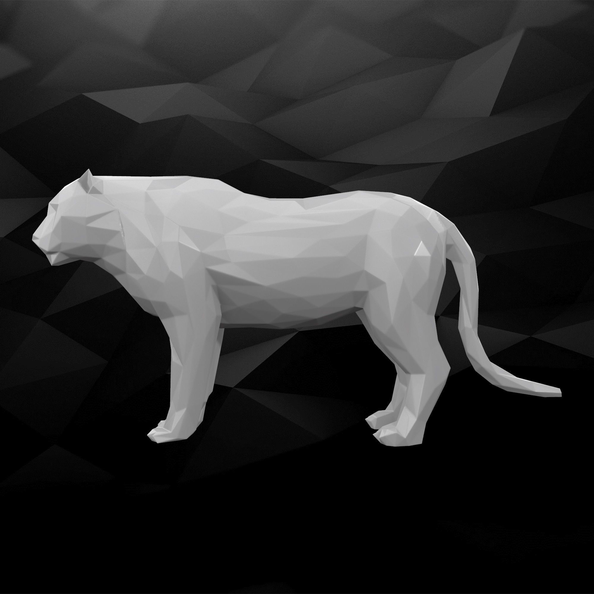 3d yazdırılabilir tiger modeli sanat <url> 3dprintable model hayvan yaratık doğa lowpoly dekorasyon minimalist heykeller 3D print model - Mito3D