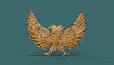 encabeçado águia imprimível relevo águia cabeças esculturas cncmodel modelo cnceagle cncrelief alívioforcnc alívio 3d cnc americano raptor casaco of braços arte 3d print model - Mito3D