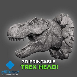 3d printable wall busting trex head dinosaur jurassic monster attack toy 3dprint chitubox resin paleontology teeth horror animals creature games toys 3d print model - Mito3D