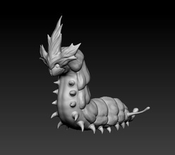 3d printable warm worm art 3dprinting character fantasy monster miniature miniatures print printing sculpture sculptures statue toy toys figurines animal hobby yugi 3d print model - Mito3D
