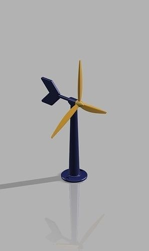 3d printable wind turbine electricity power architectural design simple rotates breeze draught blow house outdoor 3D print model - Mito3D