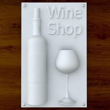 3d printable wine shop sign stl obj art print ready store office mall airport public staplesprinting signs logos 3d print model - Mito3D