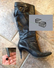 3d printable woman boot heel shoe parts challenge fashion shoes print stl 3d print model - Mito3D
