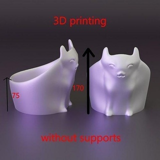 3d printale cat bowl cute cate supports pottery empty ceramic lover print printable dog pet puppy kitten persian stand house kitchen dining 3d print model - Mito3D