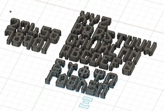 3d gedruckt Alphabete Modelle Schriftart Zahlen alphanumerische Zeichen griechisch Symbol Sprache Text drucken Design Brief Briefe Hobby DIY 3d print model - Mito3D