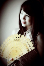 3d printed chinese oriental folding fan in gold filament printing art stl 3d print model - Mito3D