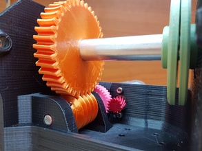 3d impreso alto esfuerzo torsión caja cambios gusano eléctrico izar industria maquinaria acero engranaje cabrestante mecánico Ingenieria diseño mecanismo 3d print model - Mito3D