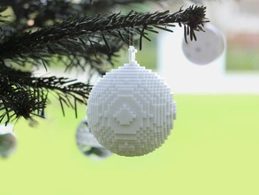 3d printed pixellated ornament house christmas christmastree tree ball balls decoration decorationornament architectural details printing accessories 3d print model - Mito3D
