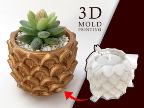 3d printed pot mold - include file print abs concrete planter cement flowerpot mould candle pen holder storage bowl plaster hobby diy 3d print model - Mito3D