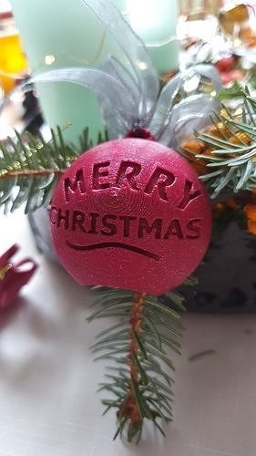 3d printing merry chrismas ball christmas winter ornate traditional decoration advent hanging 3dprinted christmastree 3dprinting adventkranz art customise text tree celebration carved bling house decor 3D print model - Mito3D