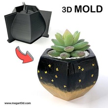 3d printing pot mold - include file mould 3dprint concrete vase planter cement pour diy minimalist geometric decor casting succulent reusable flower craft hobby 3d print model - Mito3D