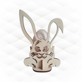 3d puzzles easter bunny egg holder laser cutting design gift cut svg engraving pattern drawing template glowforge diy hobby 3d print model - Mito3D