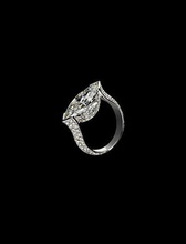 3d anneau le diamant mode beauté bijoux de l'anneau rhinocéros joyau bague en d'argent blanc les anneaux 3d print model - Mito3D