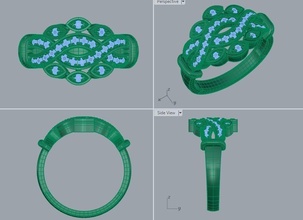 3d anillo joyería joya oro cizim anillos 3d print model - Mito3D