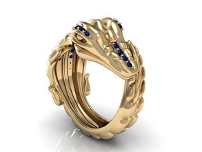 3d anneau de serpent modèle d'impression bijoux l'anneau l'améthyste amethystemeraldfashion mode l'engagement l'émeraude mariage le diamant or cad imprimable bague en surface pierre précieuse saphir beauté rhino bracelet les anneaux 3d print model - Mito3D